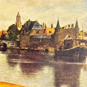 Johannes Vermeer View of Delft Original Vintage Fine Dutch Art Print 1930’s USA